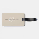 Modern Wit Wit Schreef Monogram Bagagelabel (Achterkant horizontaal)