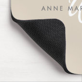 Modern Wit Wit Schreef Monogram Muismat (Hoek)