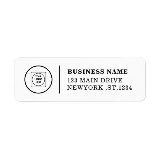 Modern Wit Zwart Logo Professioneel Merk Label (Voorkant)