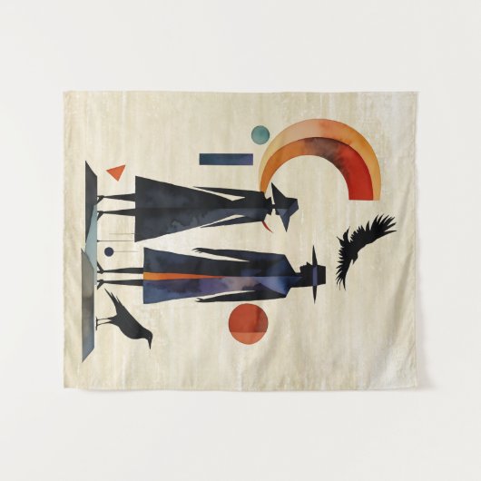 Modern Witches - een abstract kunstwerk 2 - Fan Fu Wandkleed (Voorkant (horizontaal))