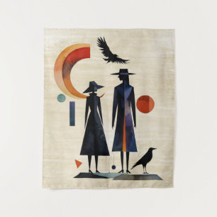 Modern Witches - een abstract kunstwerk 2 - Fan Fu Wandkleed