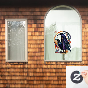Modern Witches - een abstract kunstwerk 4 - Fan Fu Raamsticker