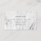 Modern witmarmer-minimalistisch Visitekaartje (Achterkant)