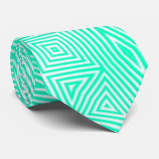 MODERN WITTE GROENE KUTE STROPDAS (Opgerold)