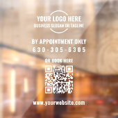 Modern Witte Logo QR-code Alleen op Afspraak Raamsticker (Vel 2)