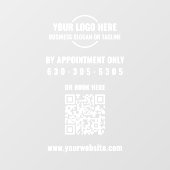 Modern Witte Logo QR-code Alleen op Afspraak Raamsticker (Vel)