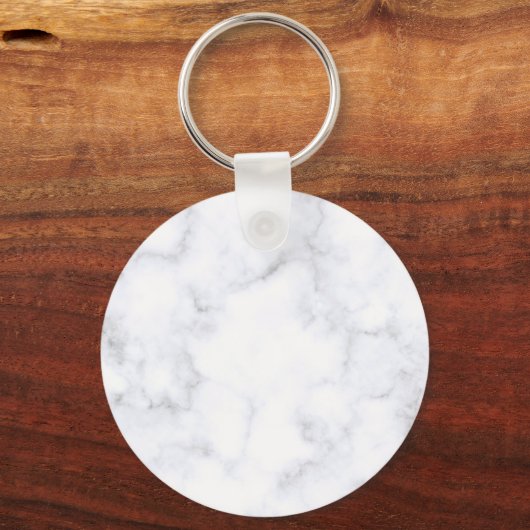 Modern Witte Marmer Sleutelhanger (Voorkant)