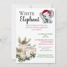 Modern Witte Olifant Kinder Kerstfeest