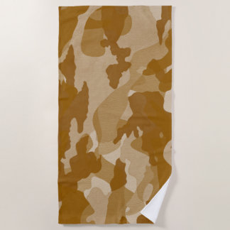 Modern Woestijn Aardetonen Camouflagepatroon Strandlaken