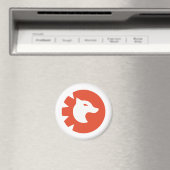 Modern Wolf Emblem Button Wolf Head in Red Circle Magneet (Insitu (Vaatwasser))