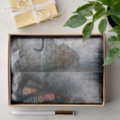 Modern Woman and Black Cat Decoupage Tissuepapier (Geschenk)