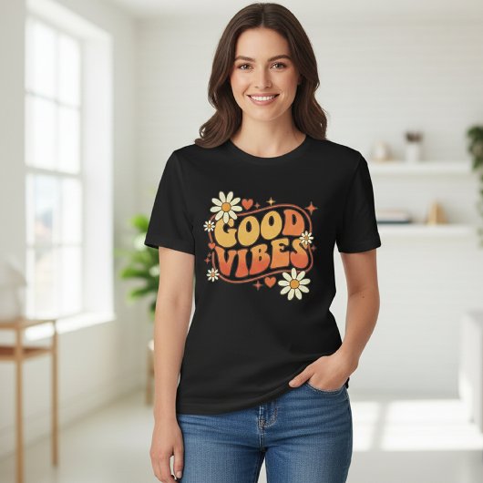 Modern Womens Tshirts Daisy Black