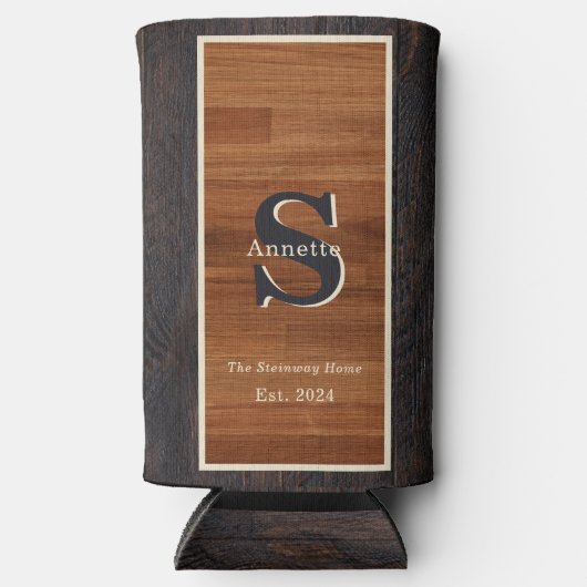 Modern Wood 2Tone Monogram Square (Voorkant)