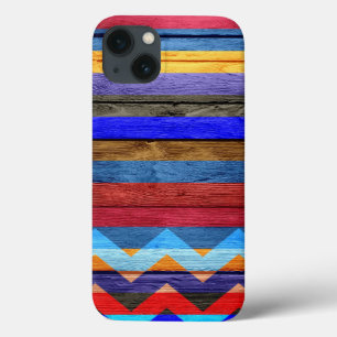 Modern Wood Chevron Stripe #2 iPhone 13 Hoesje