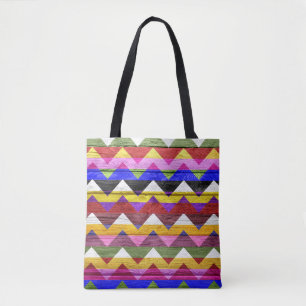 Modern Wood Colorful Chevron Pattern #10 Tote Bag