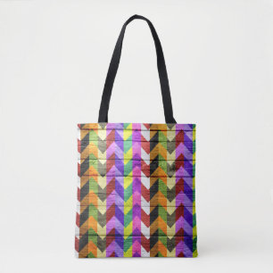 Modern Wood Colorful Chevron Pattern #31 Tote Bag