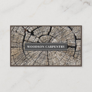Modern Wood Grain Carpenter Woodwerker Business Ca Visitekaartje
