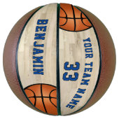 Modern Wood Player Naam Team Nummer Basketbal (Verticaal)