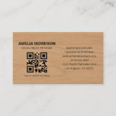 Modern Wood QR Code Minimalist Professional Visitekaartje (Voorkant)