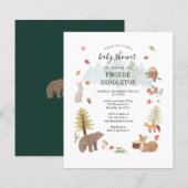 Modern Woodland Animals Boy Baby Shower Invitation (Voorkant / Achterkant)