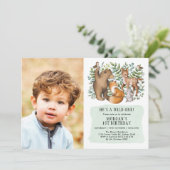 Modern Woodland Animals Wild One 1st Birthday Kaart (Staand voorkant)