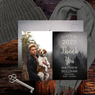 Modern Woodsy Rustic Foto bedankt Briefkaart