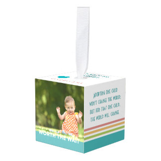 Modern Worth the Wait - Adoptie, New Baby Kubus Ornament
