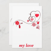 modern wow hart, feestdagenkaart (Voorkant / Achterkant)