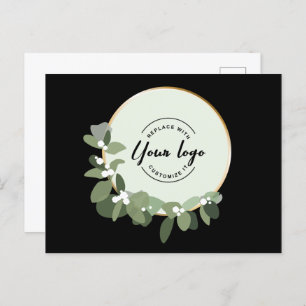 Modern Wreath Custom Logo business dank u Feestdagenkaart