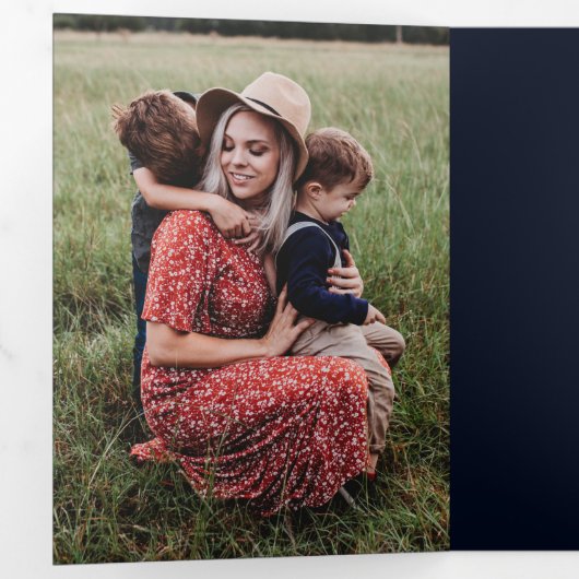 Modern Wreats Script Holiday Kerstmis Drieluik Kaart (Binnenzijde eerst)