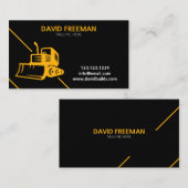 Modern Yellow and Black Bulldozer Construction Visitekaartje (Voorkant / Achterkant)