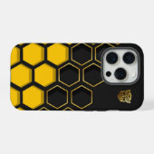 Modern Yellow and Black Honeycomb Pattern Custom N (Verso Horizontal)