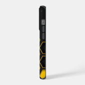 Modern Yellow and Black Honeycomb Pattern Custom N (Côté gauche)