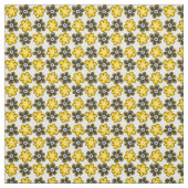 Modern Yellow Black Floral Pattern Stof (Swatch)