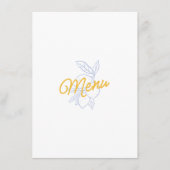 Modern Yellow & Blue Citrus Wedding Menu Card (Voorkant)
