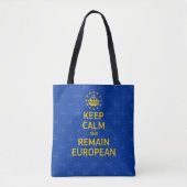 Modern Yellow Blue Keep Calm Crown Europe Vector Draagtas (Voorkant)