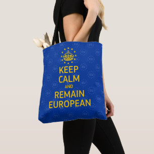 Modern Yellow Blue Keep Calm Crown Europe Vector Draagtas