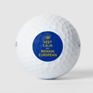 Modern Yellow Blue Keep Calm Crown Europe Vector Golfballen