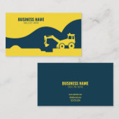 Modern Yellow & Blue Tractor Silhouette Building Visitekaartje (Voorkant / Achterkant)