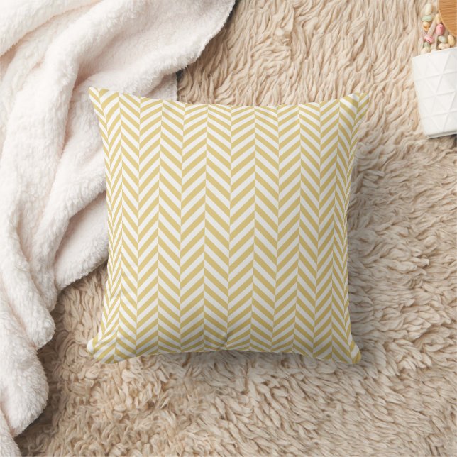 Modern Yellow Chevron Herringbone Pattern Kussen (Deken)