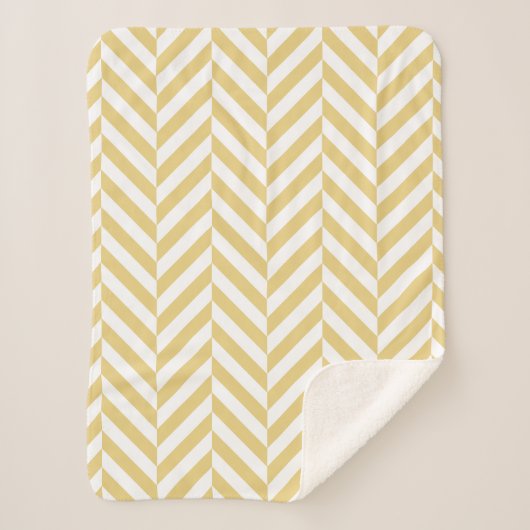 Modern Yellow Chevron Herringbone Pattern Sherpa Deken (Voorkant)