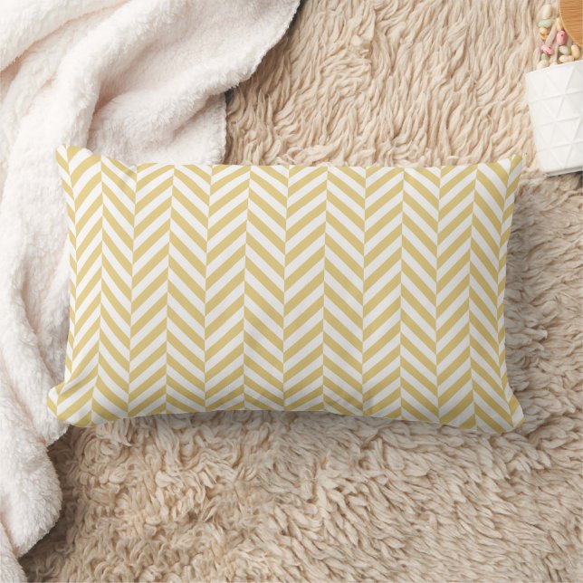 Modern Yellow Chevron Herringbone Pattern Throw Pi Kussen (Deken)