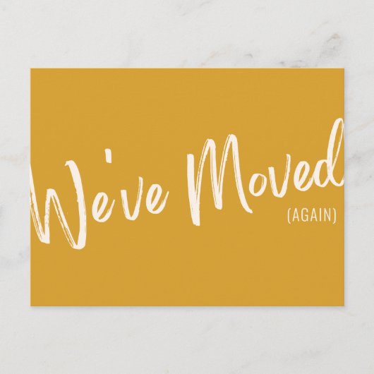 Modern Yellow Chic Script We hebben kennisgeving v Briefkaart (Voorkant)