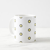 Modern Yellow Circle Dot Pattern Geometric Koffiemok (Voorkant links)
