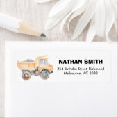 Modern Yellow Construction Birthday Return Address Etiket (Insitu)