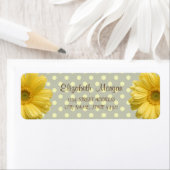 Modern, Yellow Daisy, Polka Dots Address Label (Insitu)