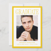 Modern Yellow Frame 2 Photo Graduation Aankondiging (Voorkant)