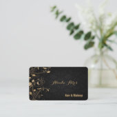 Modern Yellow Gold Abstract Visitekaartje (Staand voorkant)