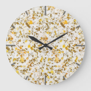 Modern Yellow & Gold Speckles Terrazzo Pattern Grote Klok