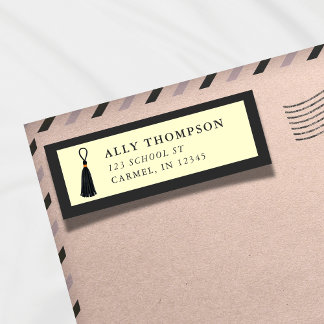 Modern Yellow Graduation Cap Tassel  Etiket